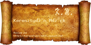 Keresztyén Márk névjegykártya